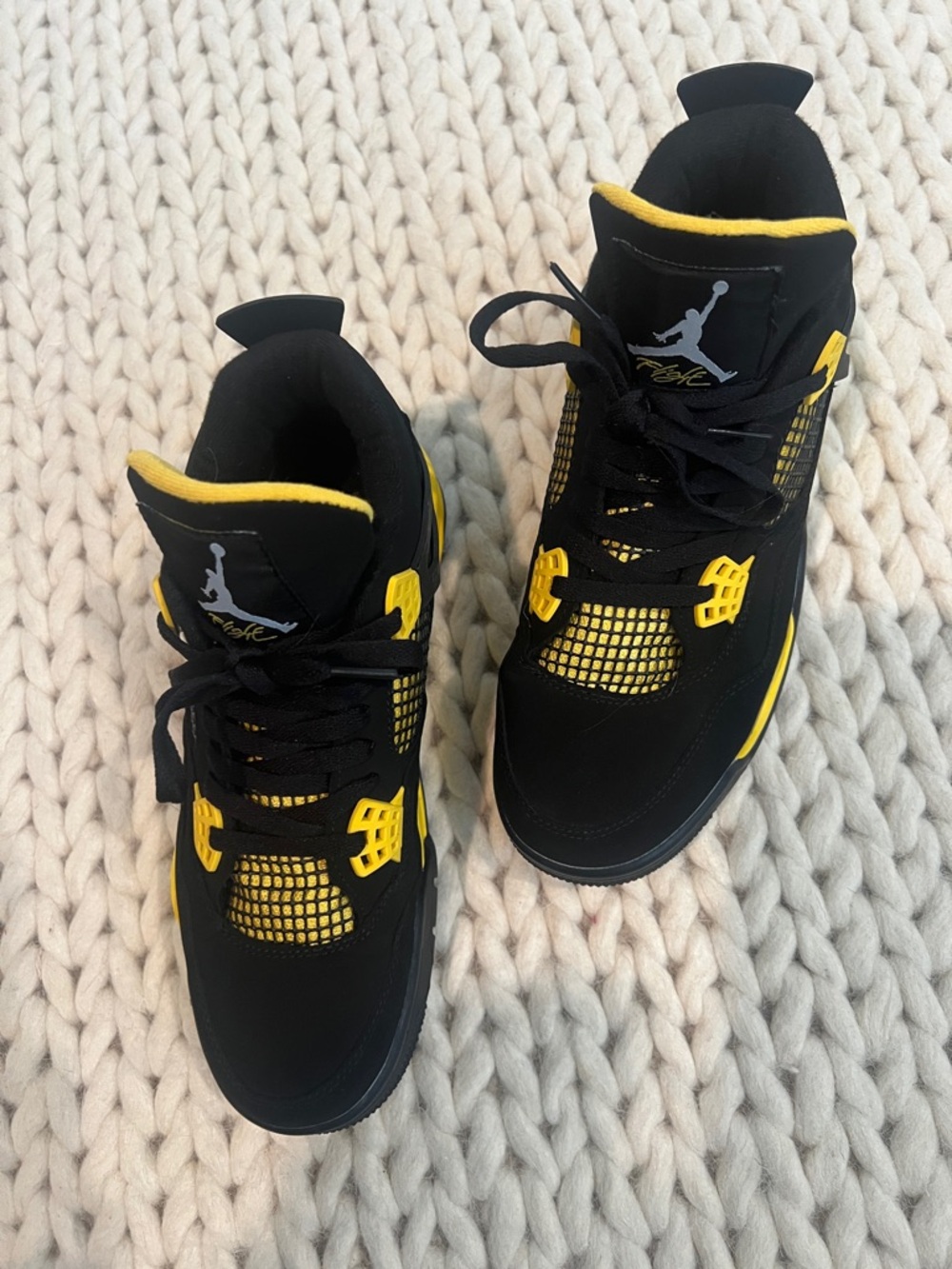Jordan Kids Black and Yellow Retro Style Sneakers